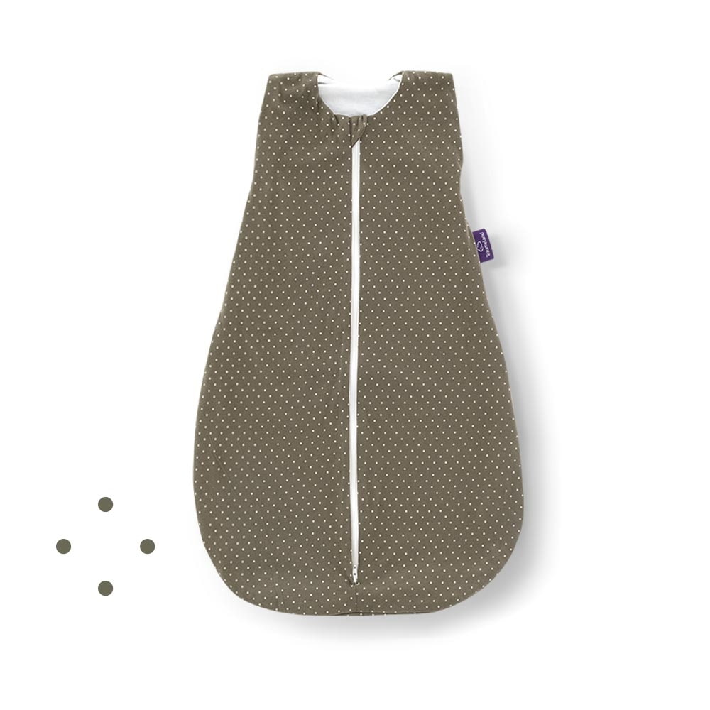 Sommer-Schlafsack Baumwoll-Jersey Pünktchen oliv