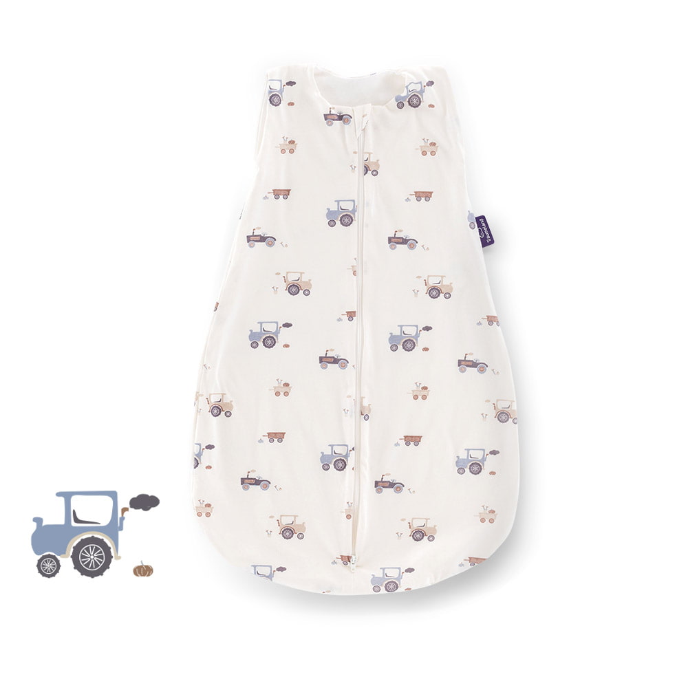 Sommer-Schlafsack Baumwoll-Jersey Little Farm blau