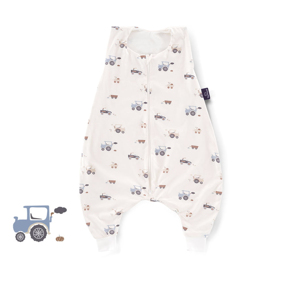 Sommer-Schlafanzug TO GO Baumwoll-Jersey Little Farm blau