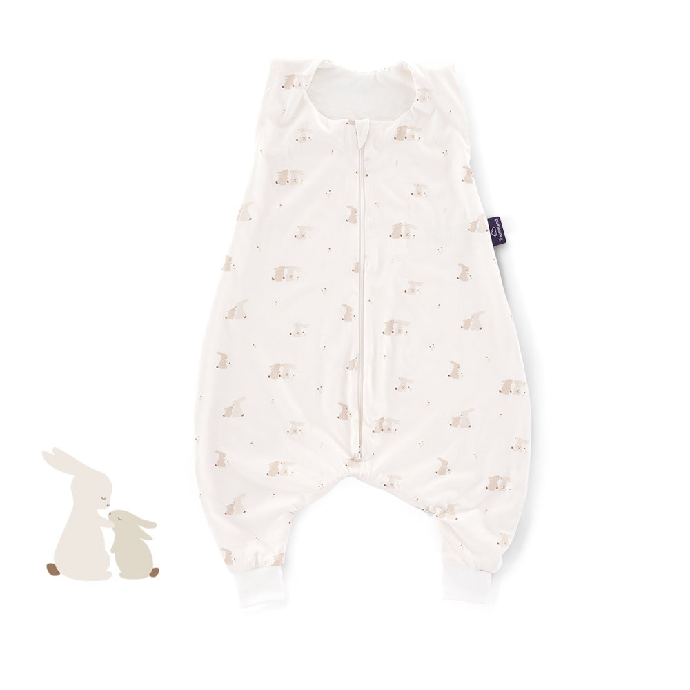 Sommer-Schlafanzug TO GO Baumwoll-Jersey Hophop Bunny beige