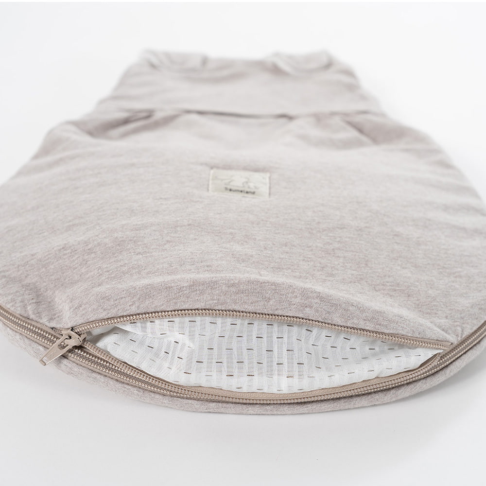 Schlafsack beige meliert mit Belüftung