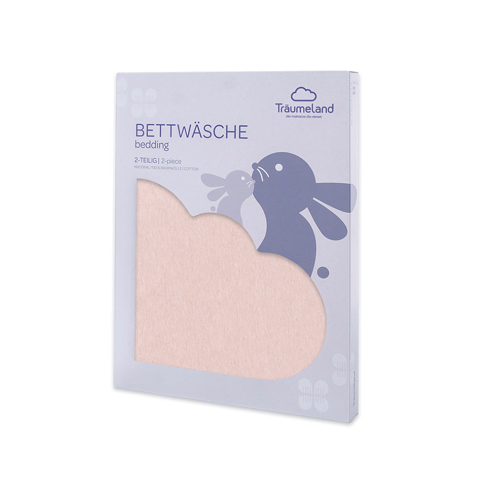 Bettwäsche rosa meliert verpackt