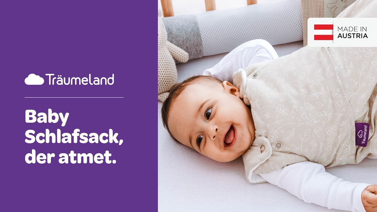 Träumeland Baby Schlafsack LIEBMICH - der Schlafsack, der atmet