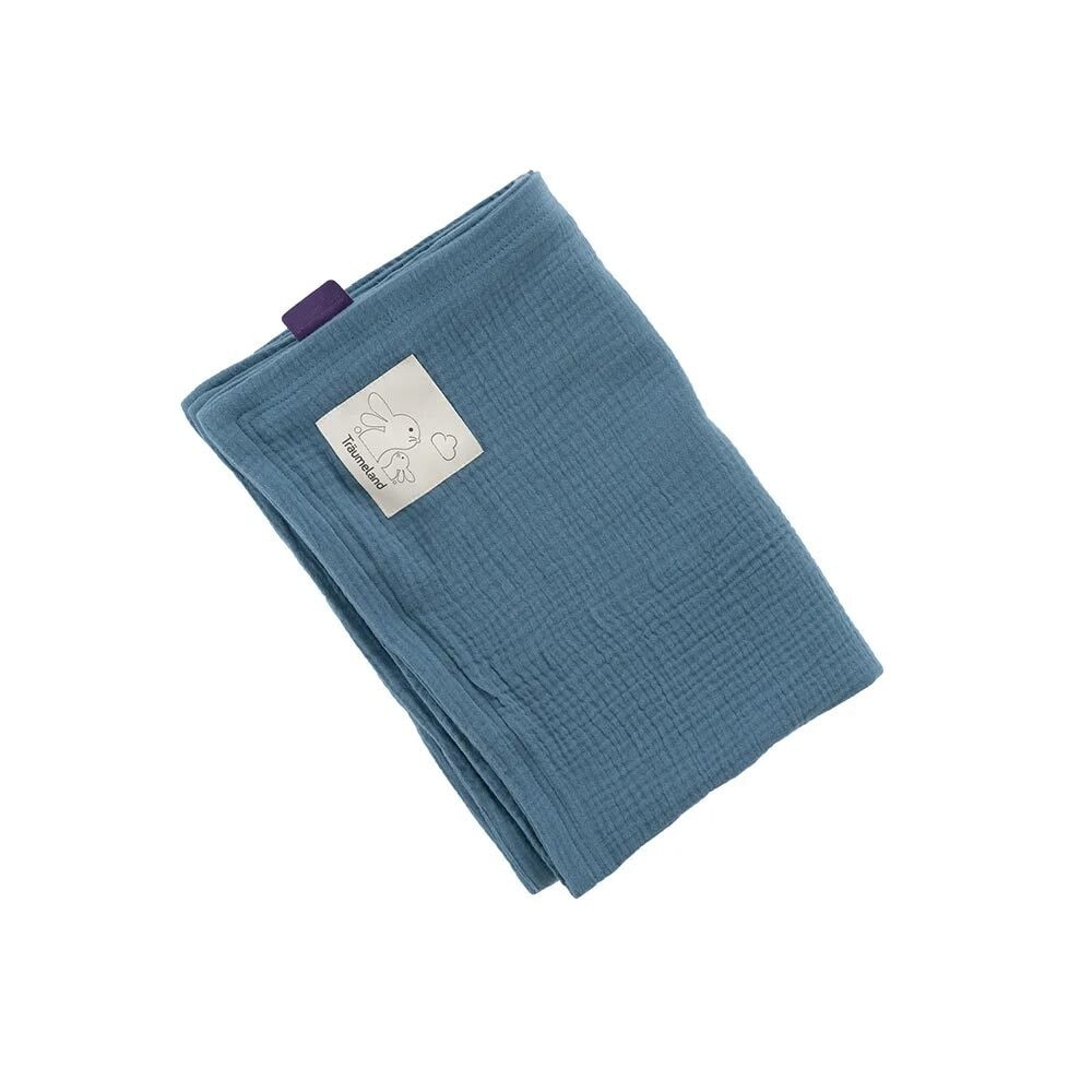 Babydecke jeansblau gefaltet